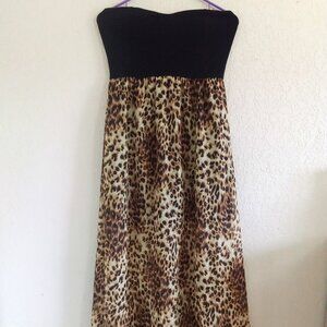 BLACK AND CHEETAH PRINT DRESS